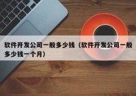 软件开发公司一般多少钱（软件开发公司一般多少钱一个月）