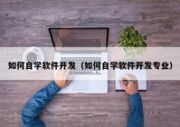 如何自学软件开发（如何自学软件开发专业）