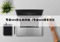 专业seo优化如何做（专业seo排名优化）