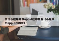 微信小程序开发appid在哪里看（小程序的appid在哪看）